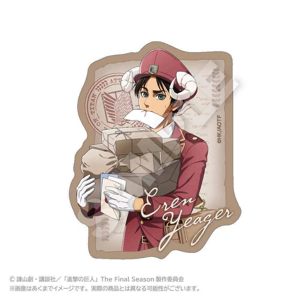 進撃の巨人 ダイカットステッカー おとどけメェるVer.(描き下ろし) エレン・イェーガー ("Attack on Titan" Die-cut Sticker Otodoke Mail Ver. (Original Illustration) Eren Yeager)