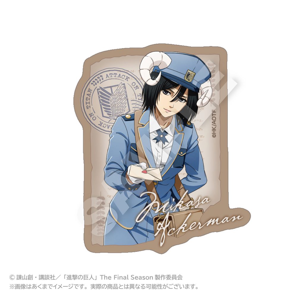 進撃の巨人 ダイカットステッカー おとどけメェるVer.(描き下ろし) ミカサ・アッカーマン ("Attack on Titan" Die-cut Sticker Otodoke Mail Ver. (Original Illustration) Mikasa Ackerman)