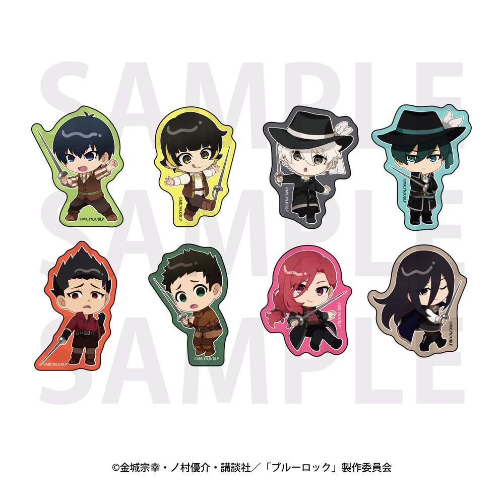 ブルーロック 三銃士コンセプト ダイカットステッカーセット ("Blue Lock" The Three Musketeers Concept Die-cut Sticker Set)