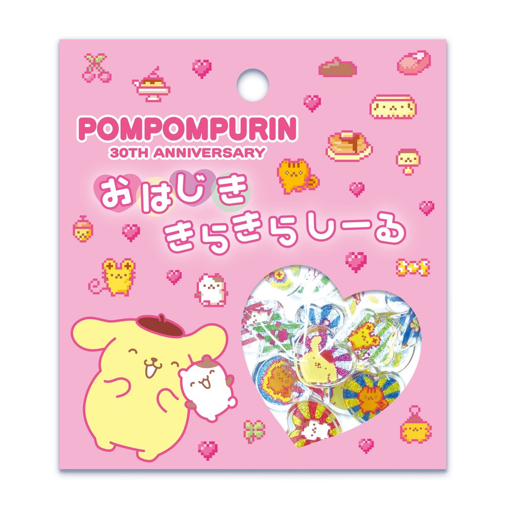 ポムポムプリン30周年 おはじききらきらしーる A 8203-592 (Pom Pom Purin 30th Anniversary Ohajiki Kirakira Sticker A 8203-592)
