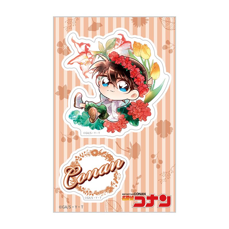 名探偵コナン クリアステッカー デフォルメ 花冠-flow in the wind- コナン ("Detective Conan" Clear Sticker Deformed Flower Crown -Flow in the Wind- Conan)