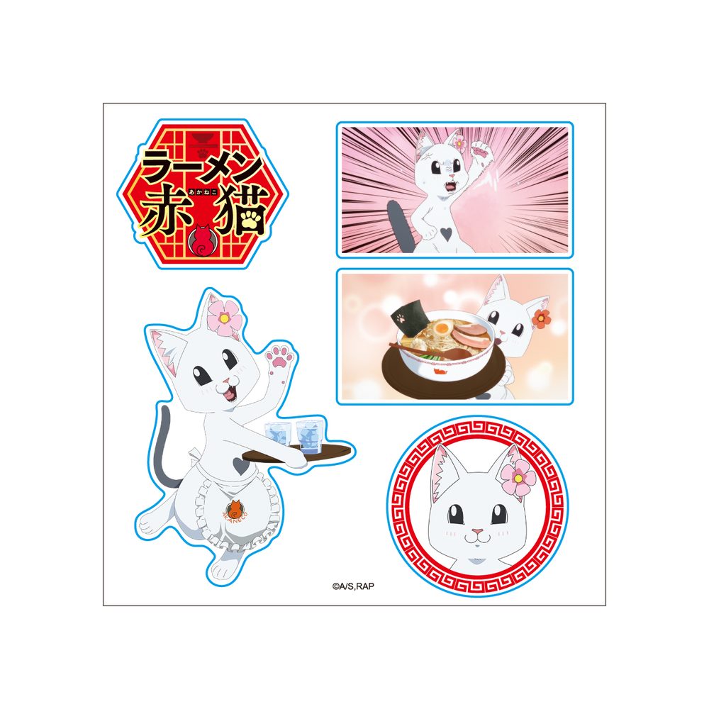 ラーメン赤猫 クリアステッカー ハナ ("Ramen Akaneko" Clear Sticker Hana)