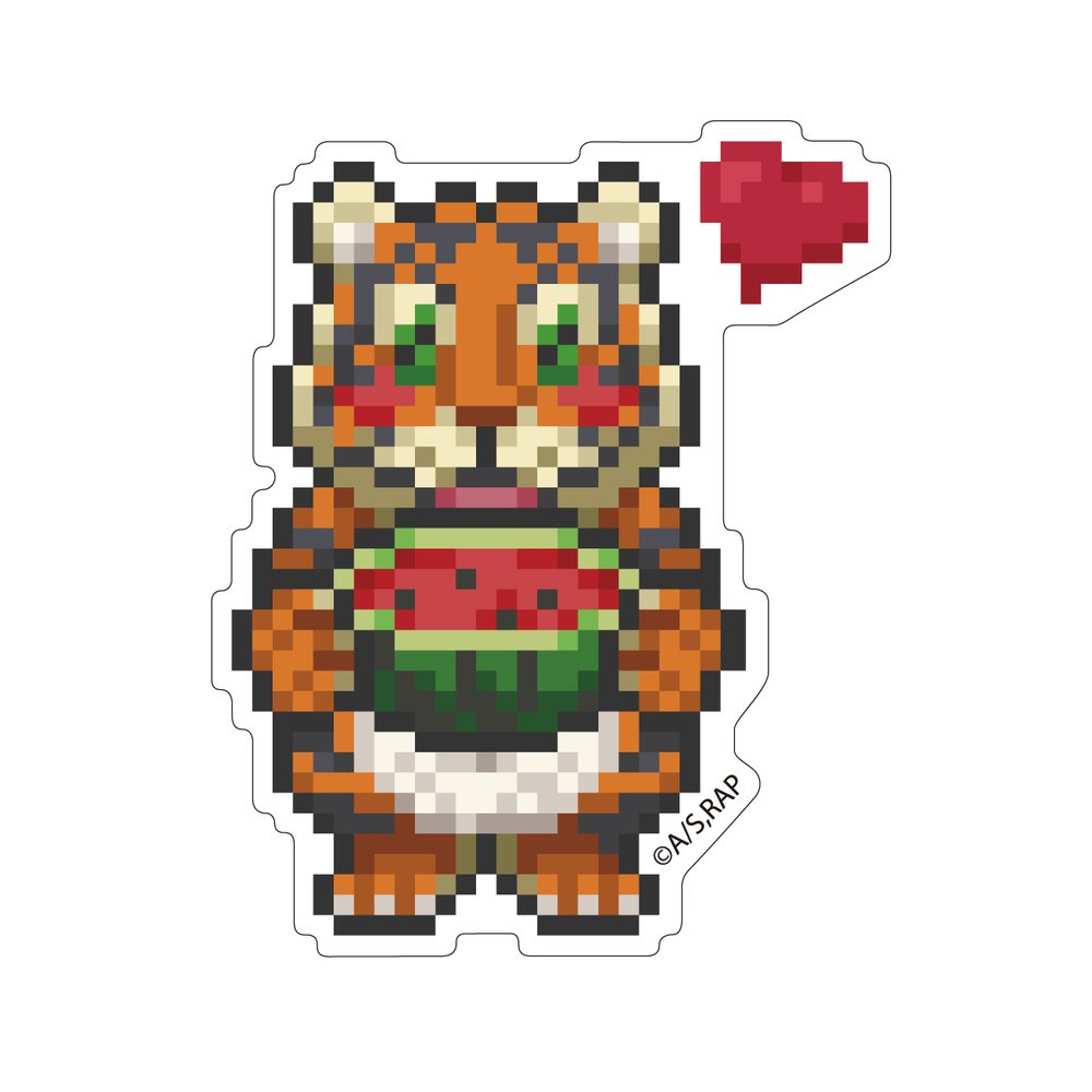 ラーメン赤猫 ドット絵イラスト ダイカットステッカー クリシュナ ("Ramen Akaneko" Pixel Art Illustration Die-cut Sticker Krishna)