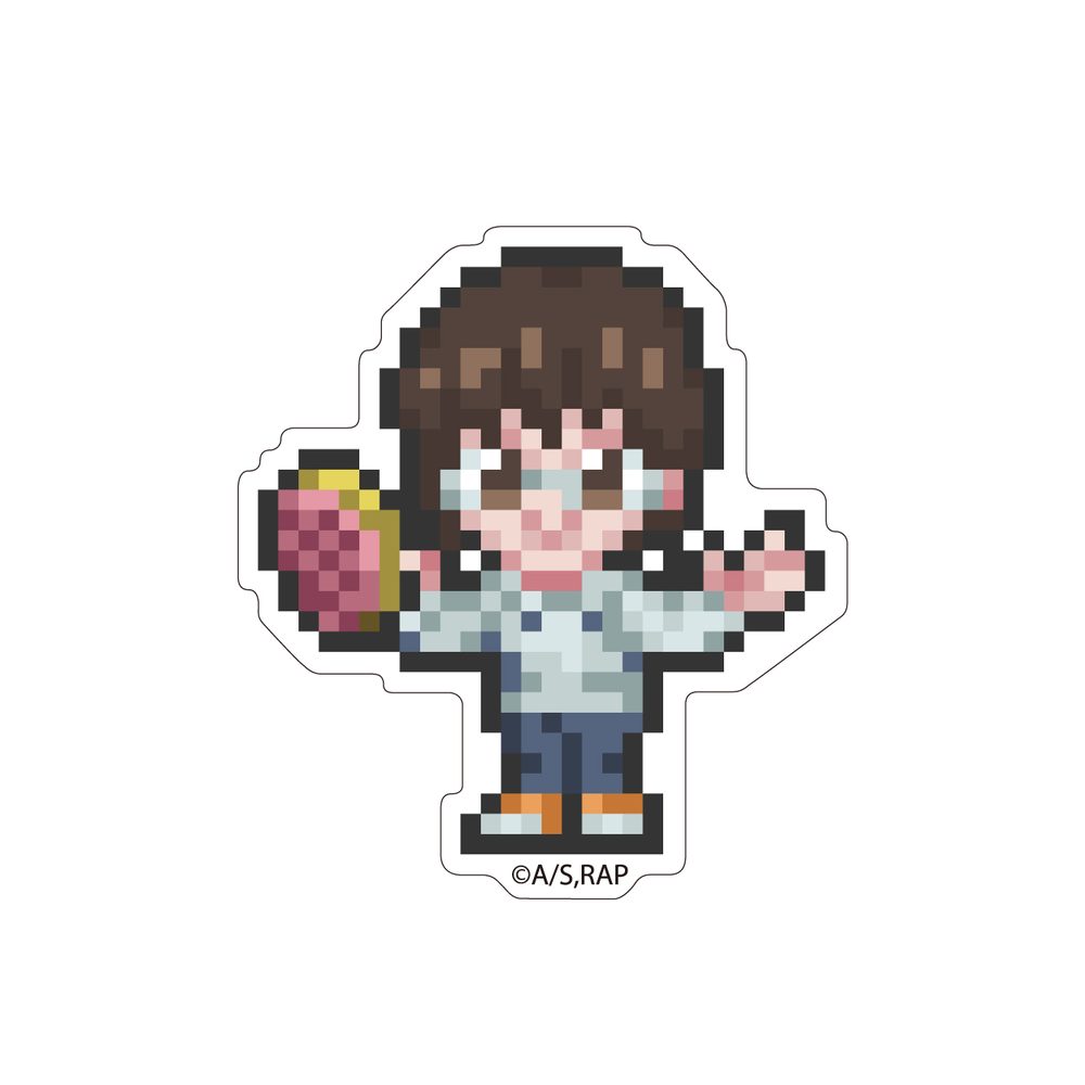 ラーメン赤猫 ドット絵イラスト ダイカットステッカー 珠子 ("Ramen Akaneko" Pixel Art Illustration Die-cut Sticker Tamako)
