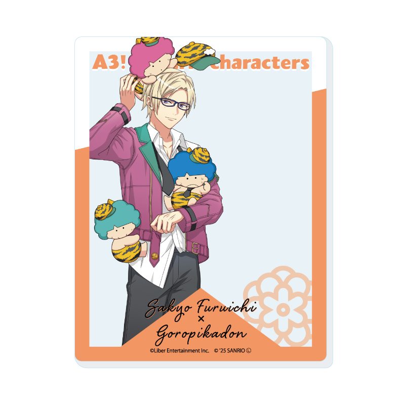 アクリルカード A3!×Sanrio characters 17 古市左京×ゴロピカドン(等身イラスト) (Acrylic Card "A3!" x Sanrio Characters 17 Furuichi Sakyo x Goropikadon (Life-size Illustration))