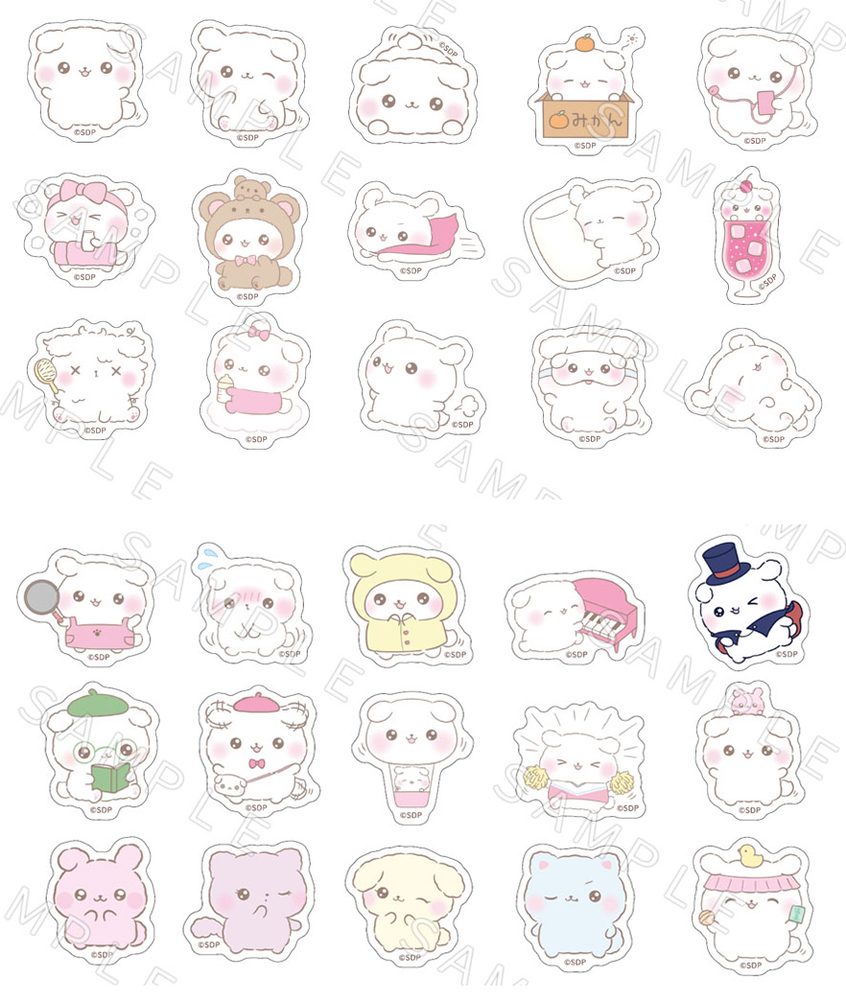 ふわりんましゅ フレークシール (Fuwarinmashu Flake Sticker)