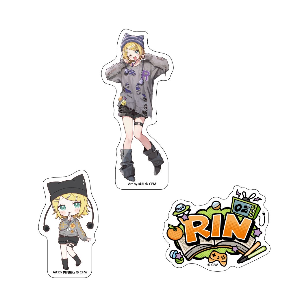 初音ミク ステッカー3枚セット akiba culture fashion 鏡音リン (Hatsune Miku Sticker 3 Set akiba culture fashion Kagamine Rin)