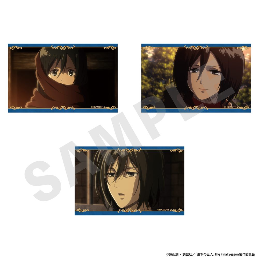 進撃の巨人 ビジュアルカード3枚セットA ミカサ ("Attack on Titan" Visual Card 3 Set A Mikasa)