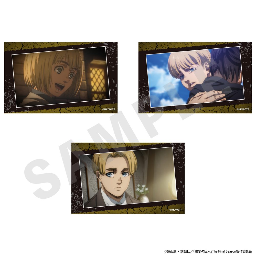 進撃の巨人 ビジュアルカード3枚セットB アルミン 1 ("Attack on Titan" Visual Card 3 Set B Armin 1)