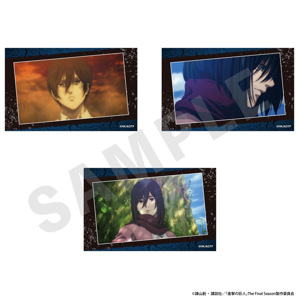 進撃の巨人 ビジュアルカード3枚セットB ミカサ 1 ("Attack on Titan" Visual Card 3 Set B Mikasa 1)