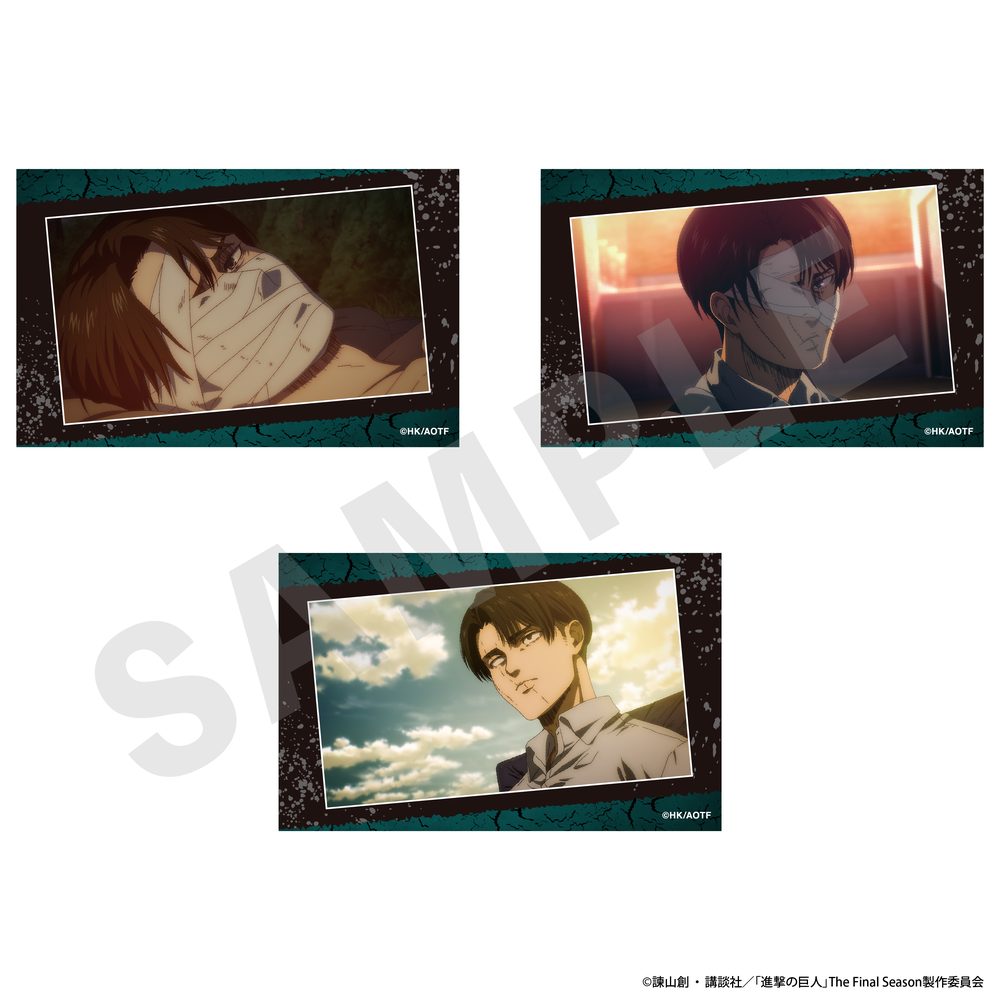 進撃の巨人 ビジュアルカード3枚セットB リヴァイ 1 ("Attack on Titan" Visual Card 3 Set B Levi 1)
