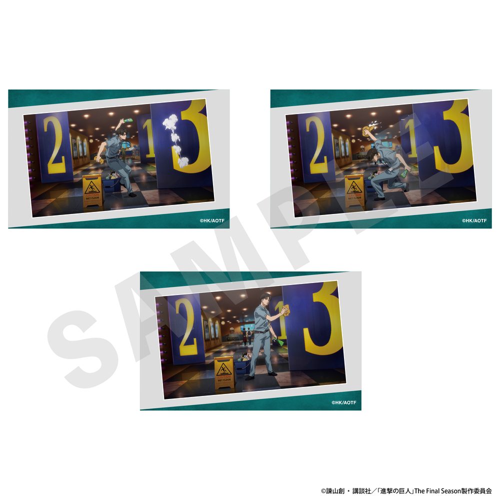 進撃の巨人 ビジュアルカード3枚セットB リヴァイ 2 ("Attack on Titan" Visual Card 3 Set B Levi 2)