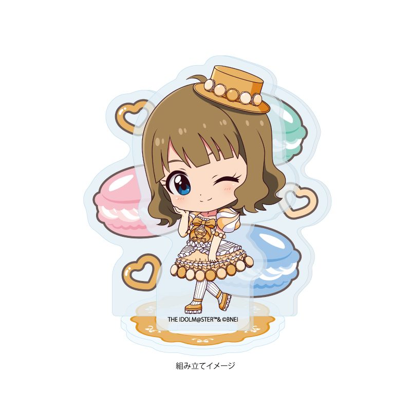 アクリルスタンドプレート アイドルマスター ミリオンライブ! 48 周防桃子 マカロンドレスVer.(ミニキャライラスト) (Acrylic Stand Plate "The Idolmaster Million Live!" 48 Suou Momoko Macaron Dress Ver. (Mini Character Illustration))