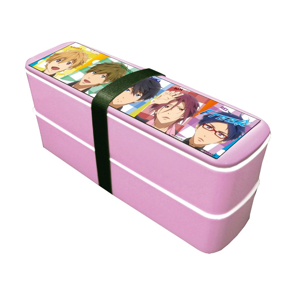 Free！ 2段ランチボックススリム ギンガム・チェック ("Free!" Lunch Box Slim Gingham Check)