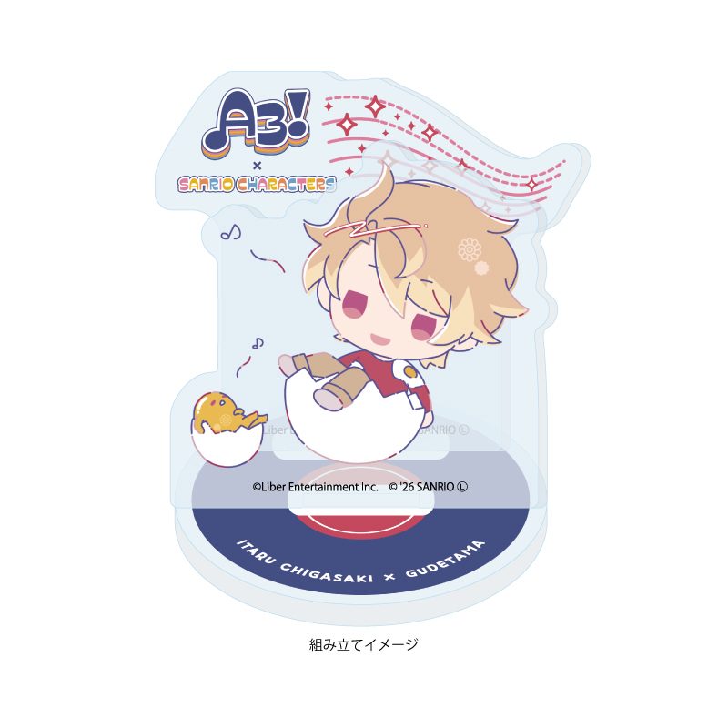 アクリルスタンドプレート A3!×Sanrio characters 28 茅ヶ崎至×ぐでたま(コラボイラスト) (Acrylic Stand Plate "A3!" x Sanrio Characters 28 Chigasaki Itaru x Gudetama (Collaboration Illustration))