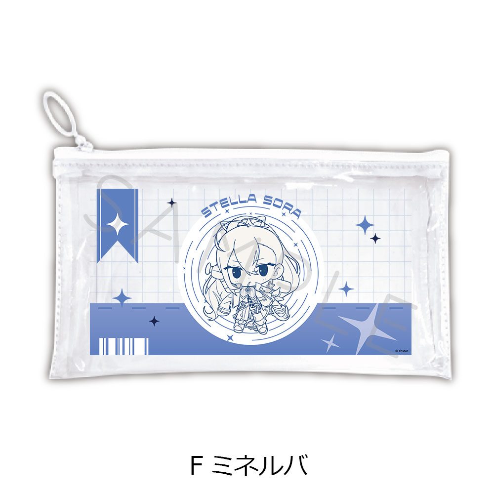 ステラソラ フラットクリアポーチ F ミネルバ ("Stella Sora" Flat Clear Pouch F Minova)