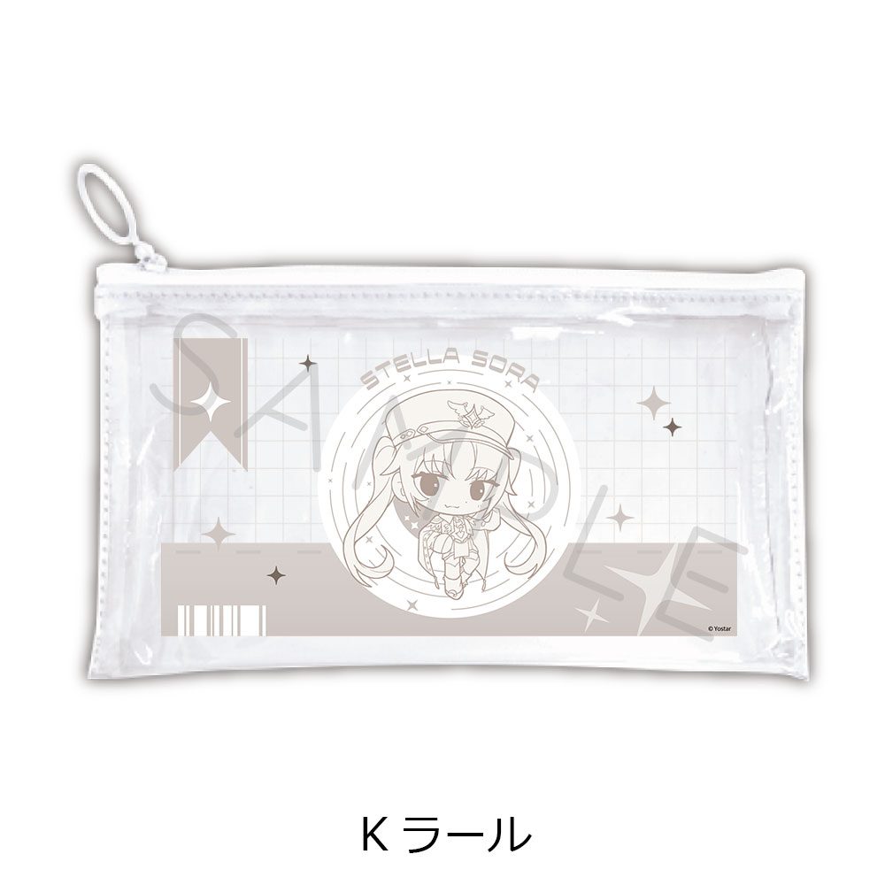 ステラソラ フラットクリアポーチ K ラール ("Stella Sora" Flat Clear Pouch K Laru)