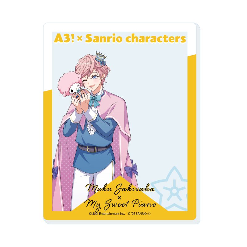 アクリルカード A3!×Sanrio characters 20 向坂椋×マイスウィートピアノ(コラボイラスト) (Acrylic Card "A3!" x Sanrio Characters 20 Sakisaka Muku x My Sweet Piano (Collaboration Illustration))