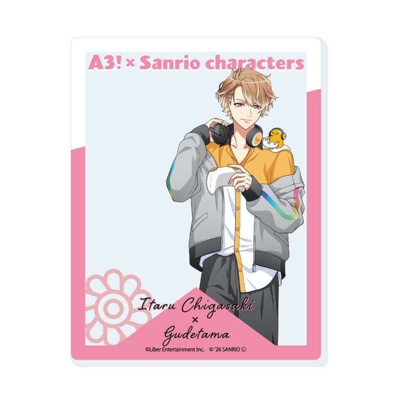 アクリルカード A3!×Sanrio characters 19 茅ヶ崎至×ぐでたま(コラボイラスト) (Acrylic Card "A3!" x Sanrio Characters 19 Chigasaki Itaru x Gudetama (Collaboration Illustration))