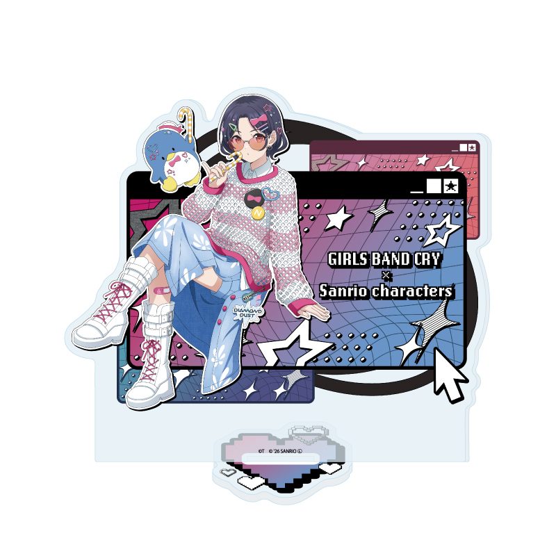 アクリルスタンド ガールズバンドクライ×サンリオキャラクターズ 34 ナナ×タキシードサム(コラボイラスト) (Acrylic Stand "Girls Band Cry" x Sanrio Characters 34 Nana x Tuxedosam (Collaboration Illustration))