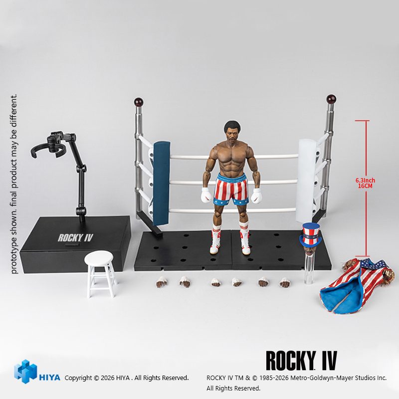 ハイヤーエクジビット・スーパーシリーズ 1/12スケール 6インチ ロッキー4 アポロ アクションフィギュア (HIYA Exquisite Super Series 1/12 Scale 6 Inch "Rocky IV" Apollo Action Figure)