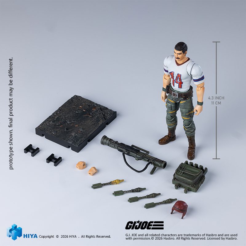 ハイヤーエクジビット・ミニシリーズ 1/18スケール 4.3インチ G.I.ジョー バズーカ(タイガーフォース版) アクションフィギュア (HIYA Exquisite Mini Series 1/18 Scale 4.3 Inch "G.I. Joe" BAZOOKA Tiger Force Version Action Figure)