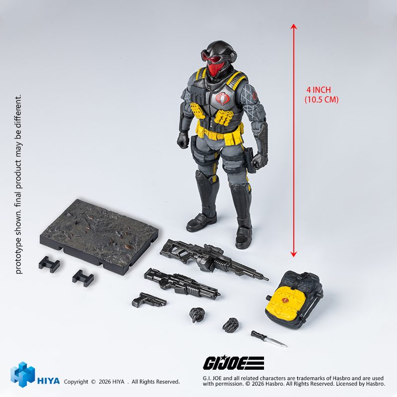 ハイヤーエクジビット・ミニシリーズ 1/18スケール 4インチ G.I.ジョー コブラヴァイパー(パイソンパトロール版) アクションフィギュア (HIYA Exquisite Mini Series 1/18 Scale 4 Inch "G.I.Joe" Cobra Viper Python Patrol Version Action Figure)