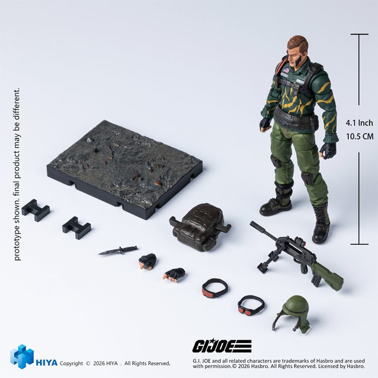 ハイヤーエクジビット・ミニシリーズ 1/18スケール 4インチ G.I.ジョー ダスティ(タイガーフォース版) アクションフィギュア (HIYA Exquisite Mini Series 1/18 Scale 4 Inch "G.I. Joe" Dusty Tiger Force Version Action Figure)