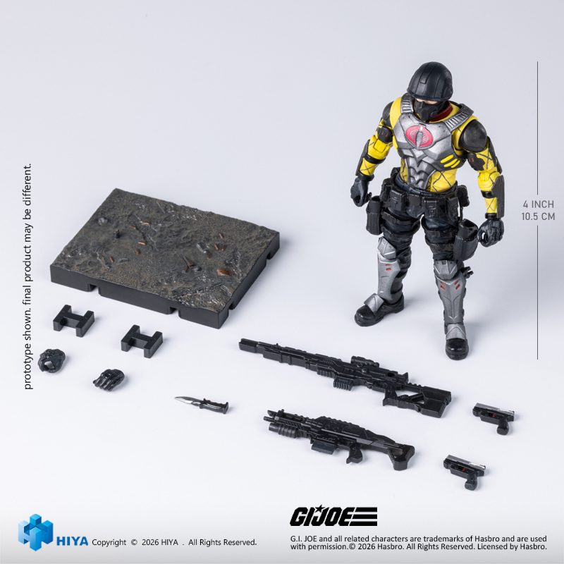 ハイヤーエクジビット・ミニシリーズ 1/18スケール 4インチ G.I.ジョー パイソントルーパー アクションフィギュア (HIYA Exquisite Mini Series 1/18 Scale 4 Inch "G.I. Joe" Python Trooper Action Figure)