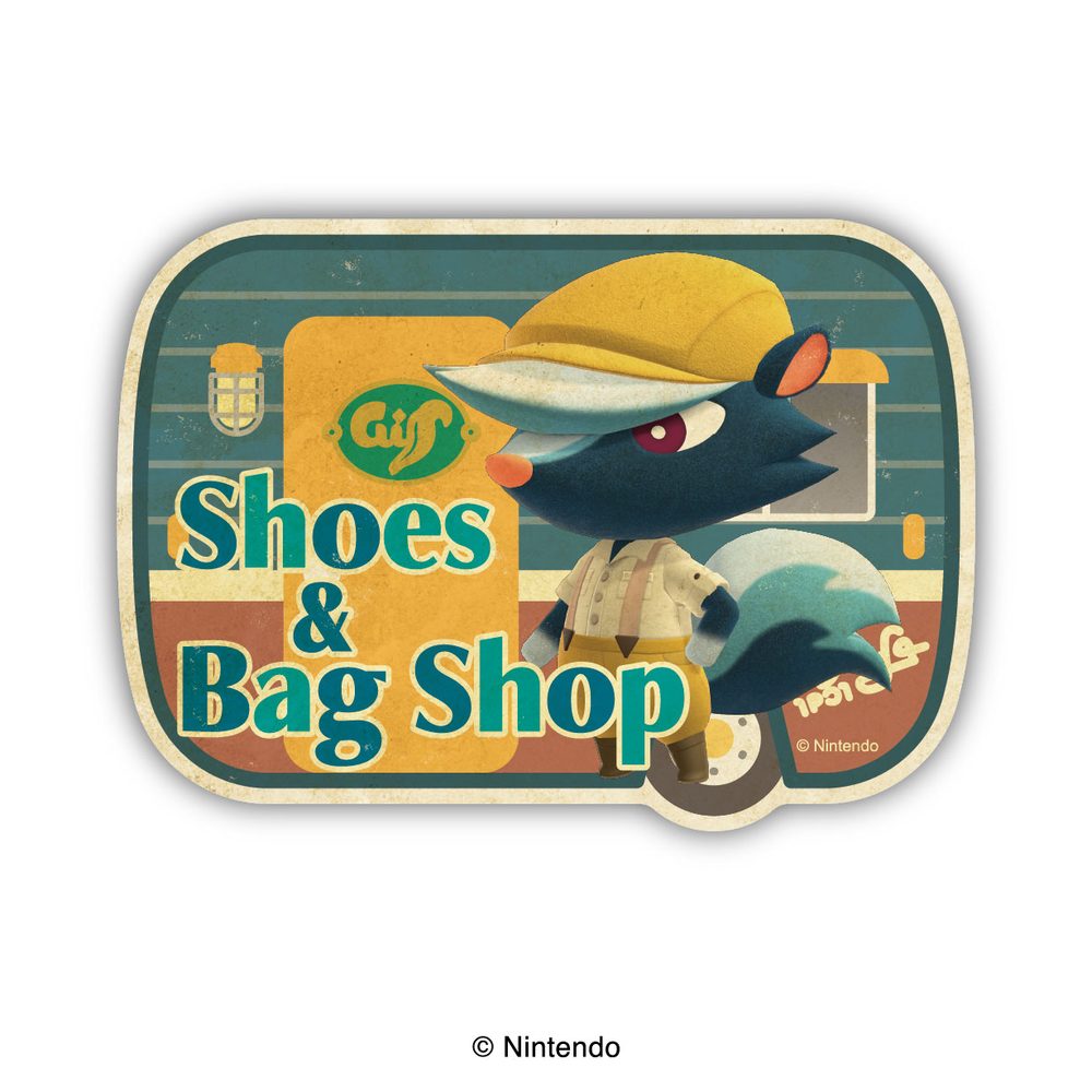 あつまれ どうぶつの森 トラベルステッカー 8 シュー&バッグショップ ("Animal Crossing: New Horizons" Travel Sticker 8 Shoe & Bag Shop)