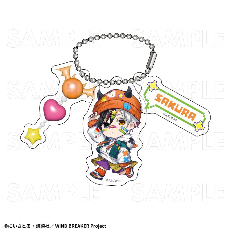 WIND BREAKER でびデコパーカー ちびキャラVer. アクリルキーホルダー 桜遥 ("Wind Breaker" Devil Deco Hoodie Chibi Chara Ver. Acrylic Key Chain Sakura Haruka)