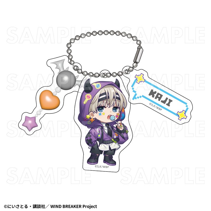 WIND BREAKER でびデコパーカー ちびキャラVer. アクリルキーホルダー 梶蓮 ("Wind Breaker" Devil Deco Hoodie Chibi Chara Ver. Acrylic Key Chain Kaji Ren)