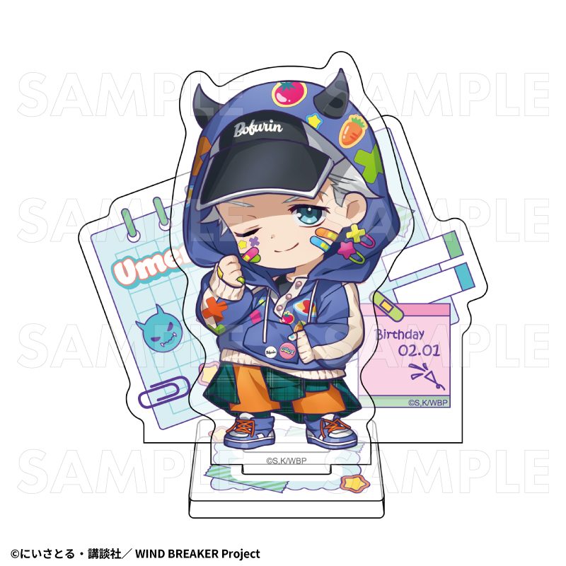 WIND BREAKER でびデコパーカー ちびキャラVer. アクリルスタンド 梅宮一 ("Wind Breaker" Devil Deco Hoodie Chibi Chara Ver. Acrylic Stand Umemiya Hajime)