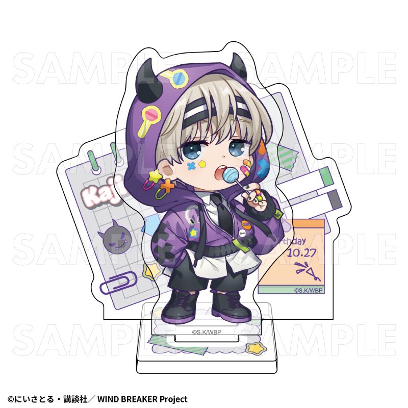 WIND BREAKER でびデコパーカー ちびキャラVer. アクリルスタンド 梶蓮 ("Wind Breaker" Devil Deco Hoodie Chibi Chara Ver. Acrylic Stand Kaji Ren)