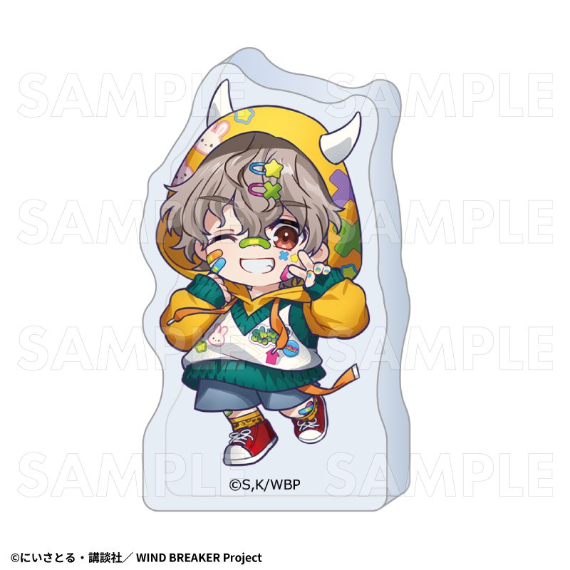 WIND BREAKER でびデコパーカー ちびキャラVer. アクリルブロック 兎耳山丁子 ("Wind Breaker" Devil Deco Hoodie Chibi Chara Ver. Acrylic Block Tomiyama Choji)