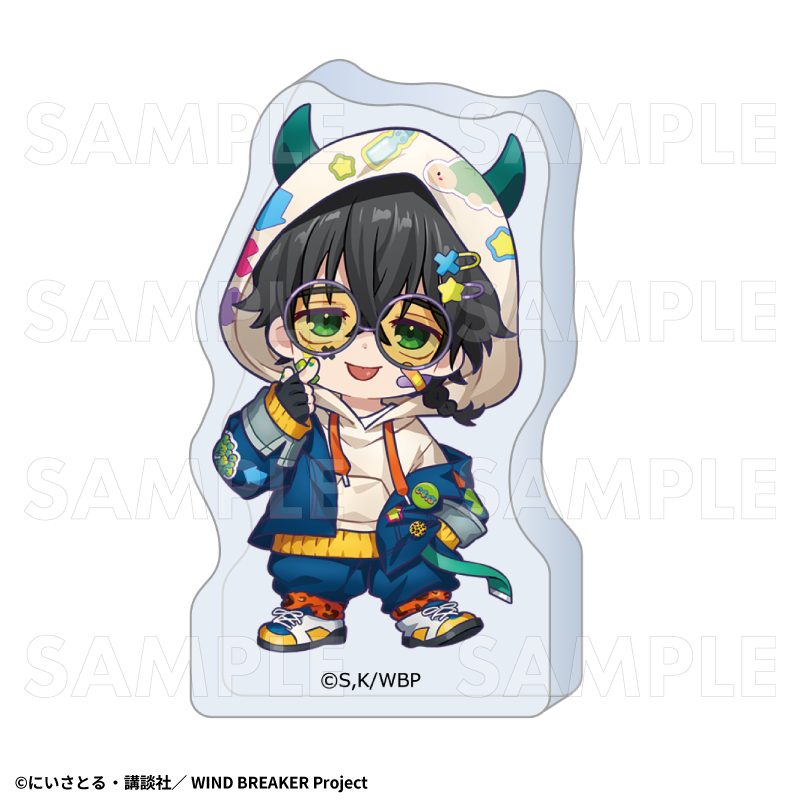 WIND BREAKER でびデコパーカー ちびキャラVer. アクリルブロック 十亀条 ("Wind Breaker" Devil Deco Hoodie Chibi Chara Ver. Acrylic Block Togame Jo)