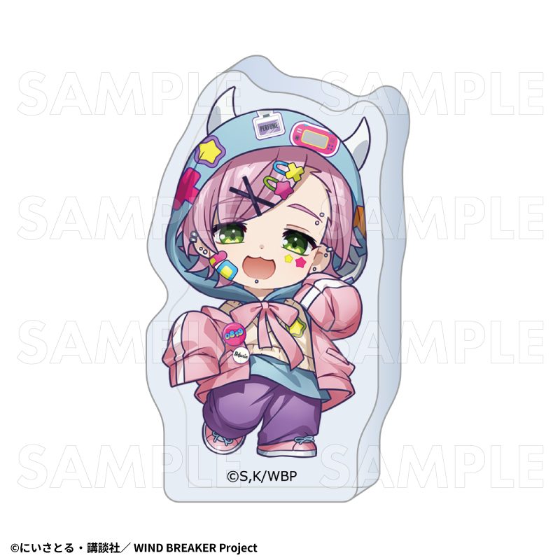 WIND BREAKER でびデコパーカー ちびキャラVer. アクリルブロック 桐生三輝 ("Wind Breaker" Devil Deco Hoodie Chibi Chara Ver. Acrylic Block Kiryu Mitsuki)
