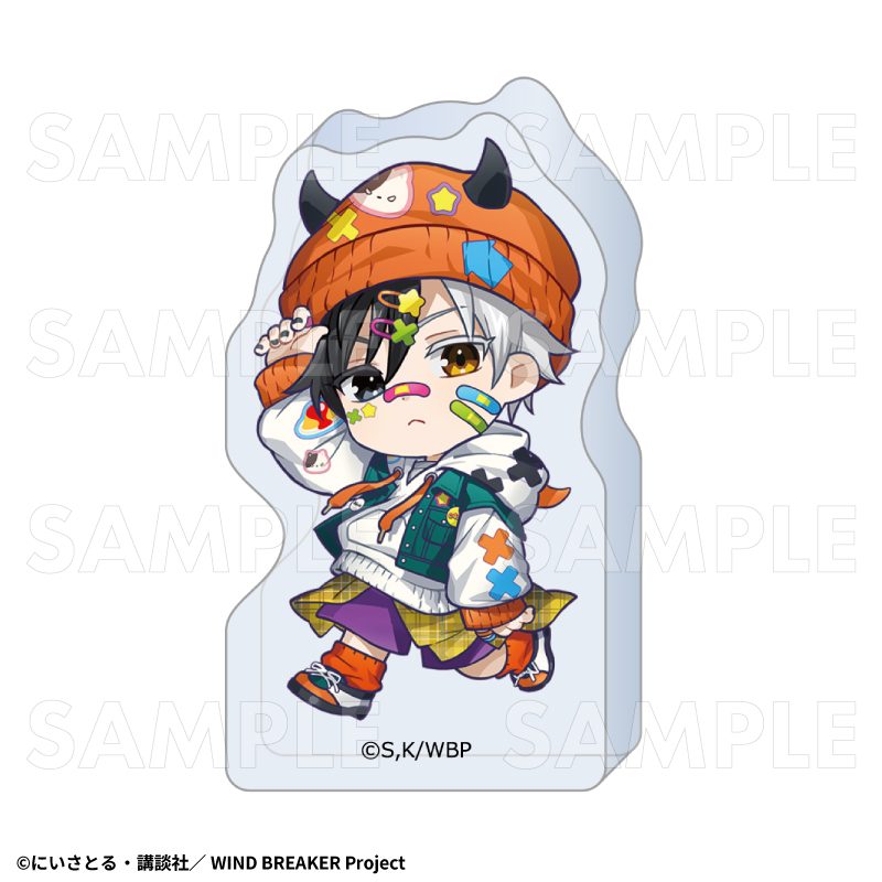 WIND BREAKER でびデコパーカー ちびキャラVer. アクリルブロック 桜遥 ("Wind Breaker" Devil Deco Hoodie Chibi Chara Ver. Acrylic Block Sakura Haruka)