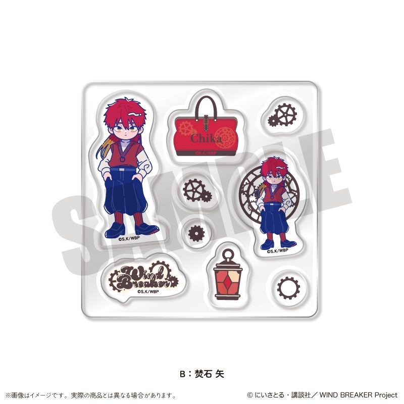 WIND BREAKER にゅーとろ バースデーグッズ 焚石矢 カスタムステッカーシート B ("Wind Breaker" Newtoro Birthday Goods Takiishi Chika Custom Sticker Sheet B)