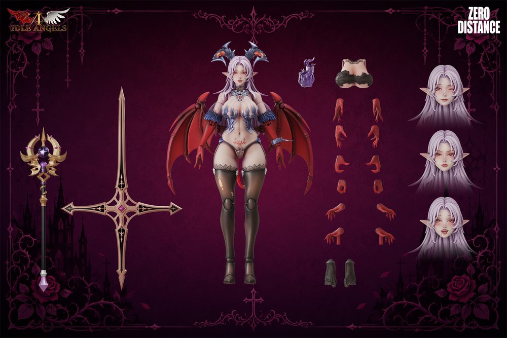 ZERO DISTANCE × Idle Angels 堕天使 ルシファー 1/12スケール可動フィギュア 豪華版 (ZERO DISTANCE x IDLE ANGELS FALLEN ANGEL LUCIFER 1/12 SCALE ACTION FIGURE DELUXE EDITION)