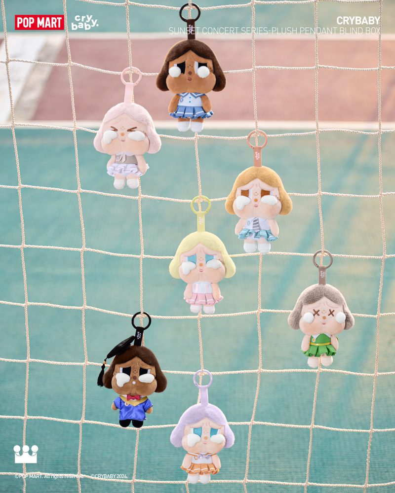 POPMART CRYBABY Sunset Concert シリーズ ぬいぐるみペンダント (POPMART CRYBABY Sunset Concert Series Plush Pendant)