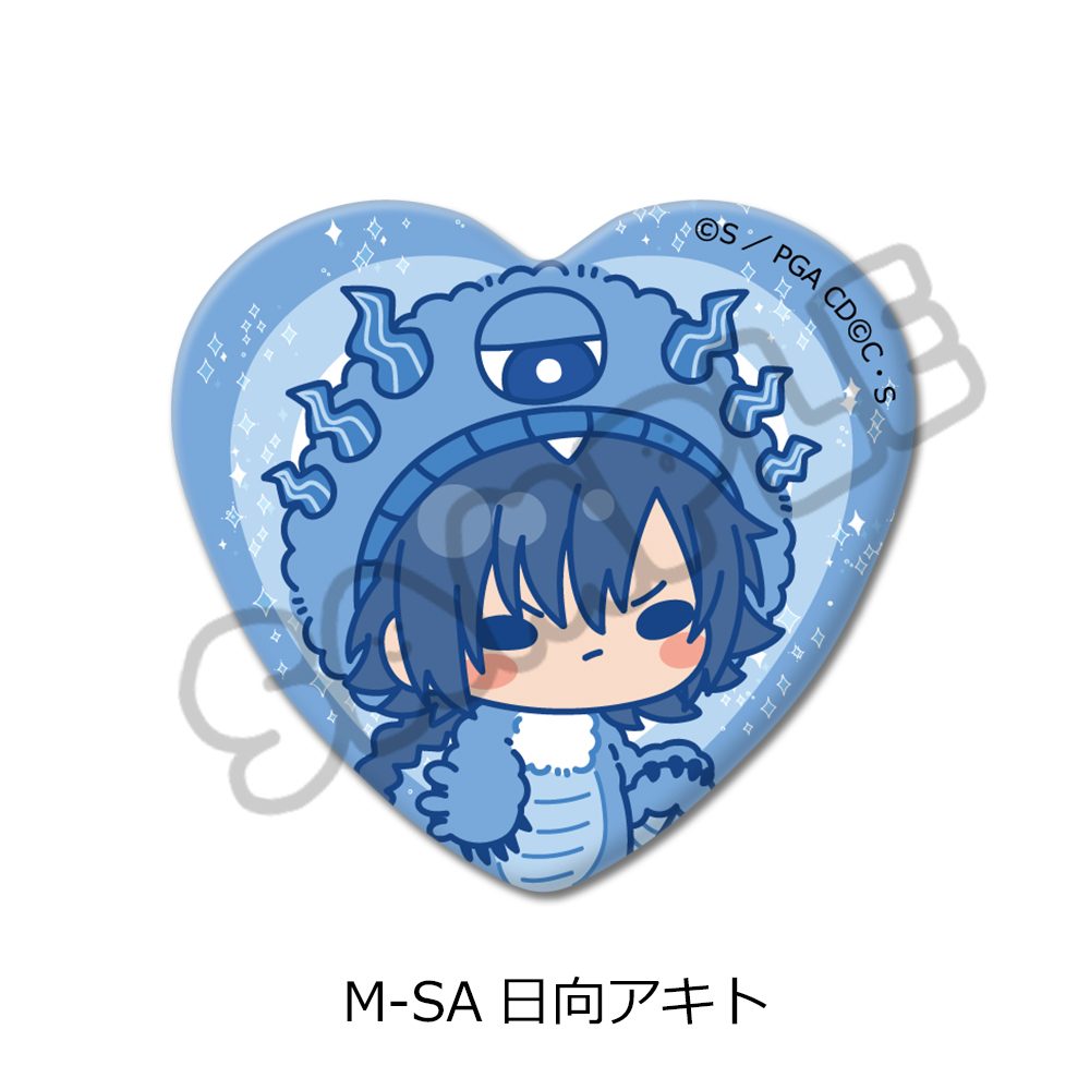 コードギアス 亡国のアキト 第2弾 ハート型缶バッジ M-SA 日向アキト ("Code Geass Akito the Exiled" Vol. 2 Heart Can Badge M-SA Hyuga Akito)