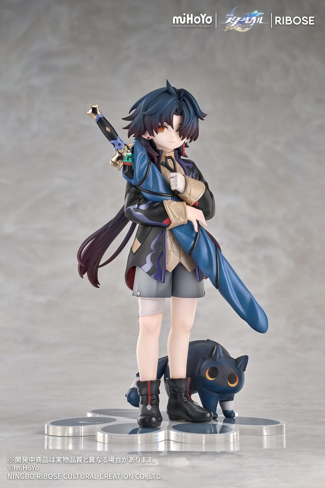 RIBOSE RISE UP+ 崩壊:スターレイル ちびねこシリーズ フィギュア 刃Ver. (RIBOSE RISE UP+ "HONKAI: STAR RAIL" LITTLE CAT SERIES BLADE VER. NON SCALE FIGURE)
