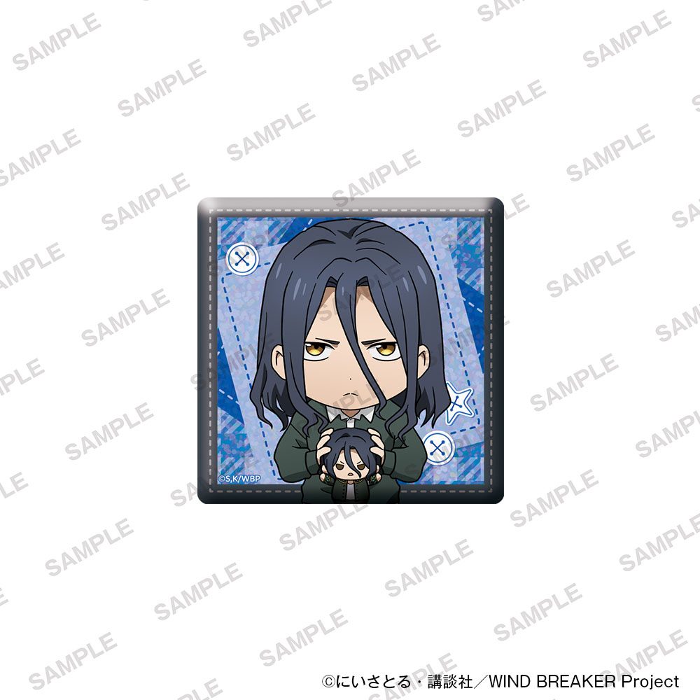 WIND BREAKER ホログラムスクエア缶バッジ ぬいぐるみといっしょVer. 杉下京太郎 ("Wind Breaker" Hologram Square Can Badge with Plush Ver. Sugishita Kyotaro)