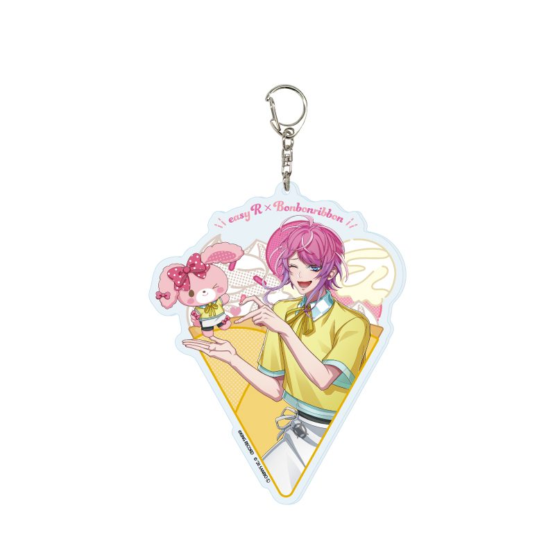 デカアクリルキーホルダー ヒプノシスマイク SANRIO NAKAYOKU EDIT 07 飴村乱数×ぼんぼんりぼん(コラボイラスト) (Deka Acrylic Key Chain "Hypnosismic -Division Rap Battle-" Sanrio Nakayoku Edit 07 Amemura Ramuda x BonBon Ribbon (Collaboration Illustration))