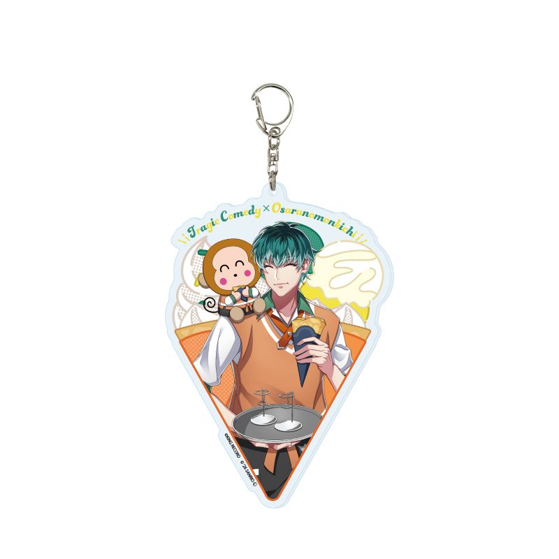 デカアクリルキーホルダー ヒプノシスマイク SANRIO NAKAYOKU EDIT 13 白膠木簓×おさるのもんきち(コラボイラスト) (Deka Acrylic Key Chain "Hypnosismic -Division Rap Battle-" Sanrio Nakayoku Edit 13 Nurude Sasara x Osaru no Monkichi (Collaboration Illustration))