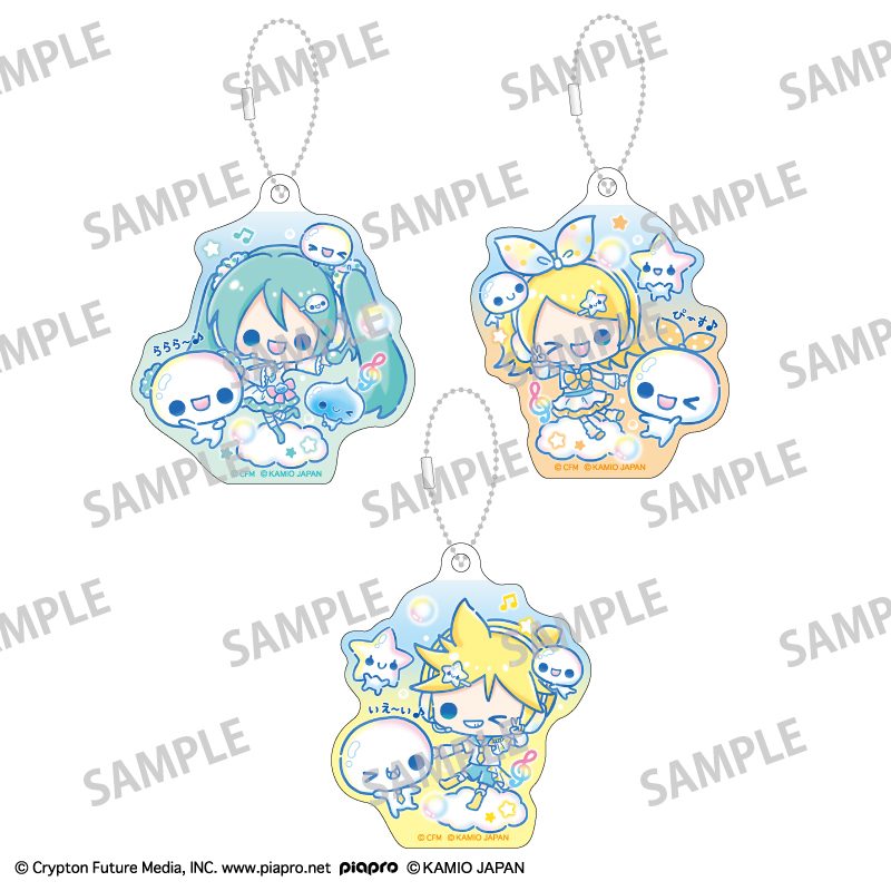 初音ミク×ぷくぷくあわわちゃん アクリルキーホルダーセット 初音ミク・鏡音リン・鏡音レン (Hatsune Miku x Popping Awawa chan Acrylic Key Chain Set Hatsune Miku & Kagamine Rin & Kagamine Len)