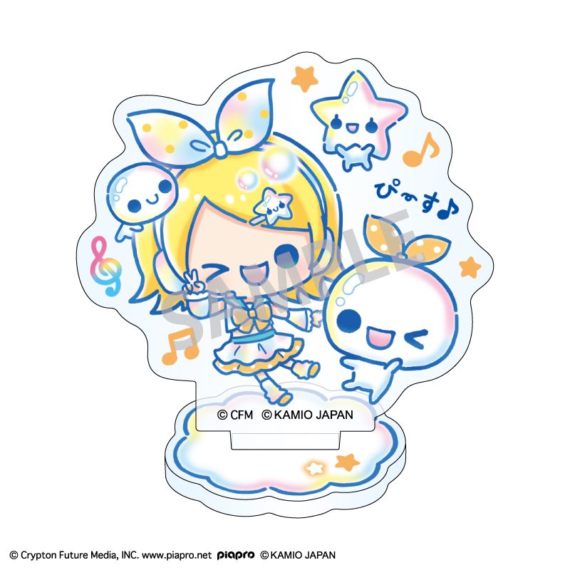 初音ミク×ぷくぷくあわわちゃん ミニアクリルスタンド 鏡音リン (Hatsune Miku x Popping Awawa chan Mini Acrylic Stand Kagamine Rin)