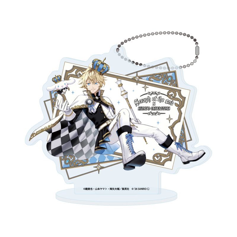 アクリルスタンドキーホルダー 終わりのセラフ×サンリオキャラクターズ 02 百夜ミカエラ×シナモロール(コラボイラスト) (Acrylic Stand Key Chain "Seraph of the End" x Sanrio Characters 02 Hyakuya Mikaela x Cinnamoroll (Collaboration Illustration))