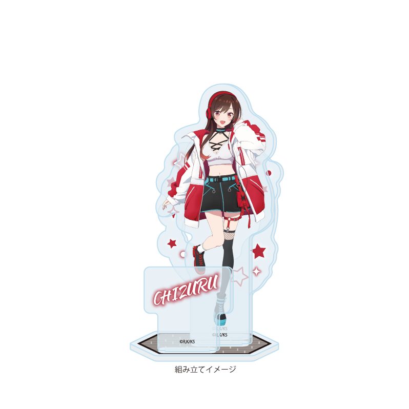 アクリルスタンドプレート 彼女、お借りします 23 水原千鶴 サイバーネオンVer.(描き下ろしイラスト) (Acrylic Stand Plate "Rent-A-Girlfriend" 23 Mizuhara Chizuru Cyber Neon Ver. (Original Illustration))